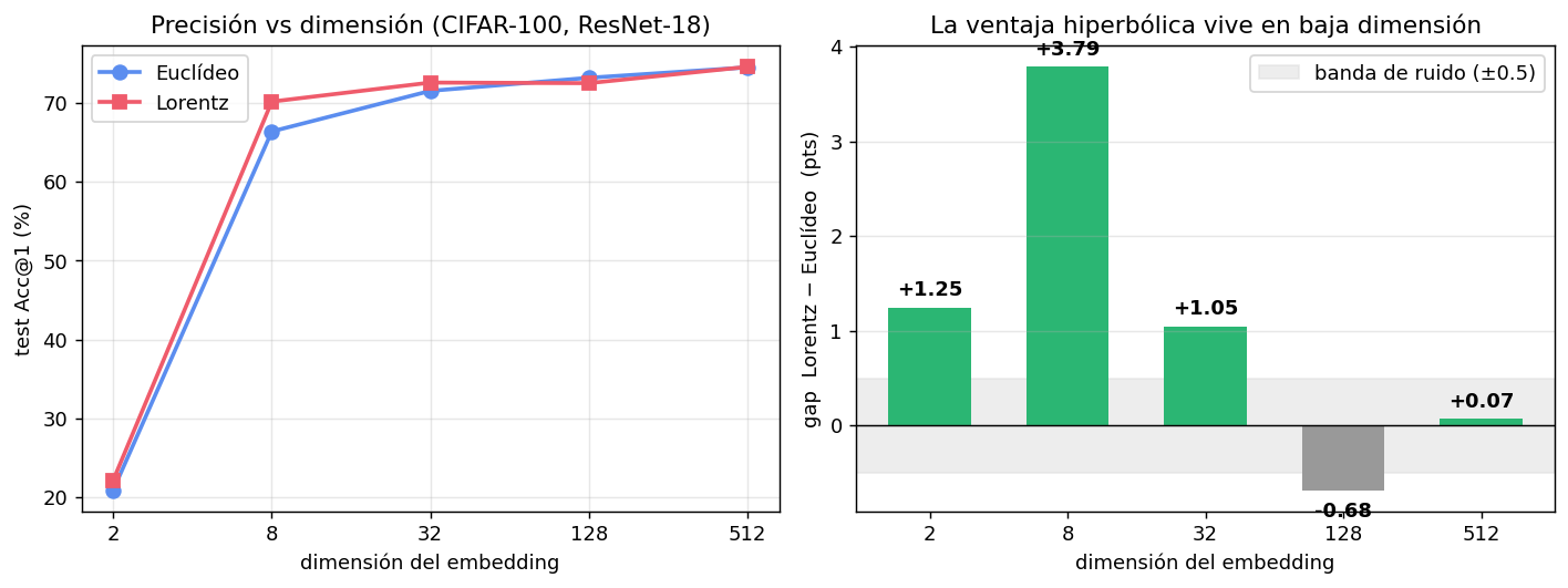 gap vs dimensión